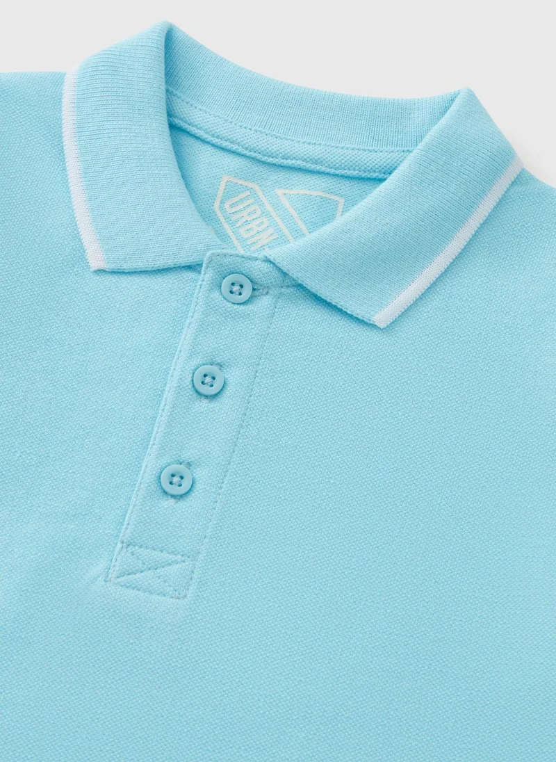 ماتلان Boys Light Blue Casual Polo Top